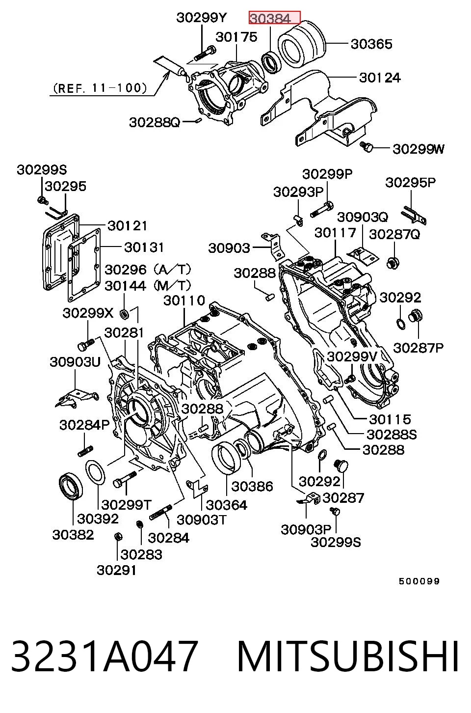 3231A047 Mitsubishi Retén de salida trasero de la caja de transferencia