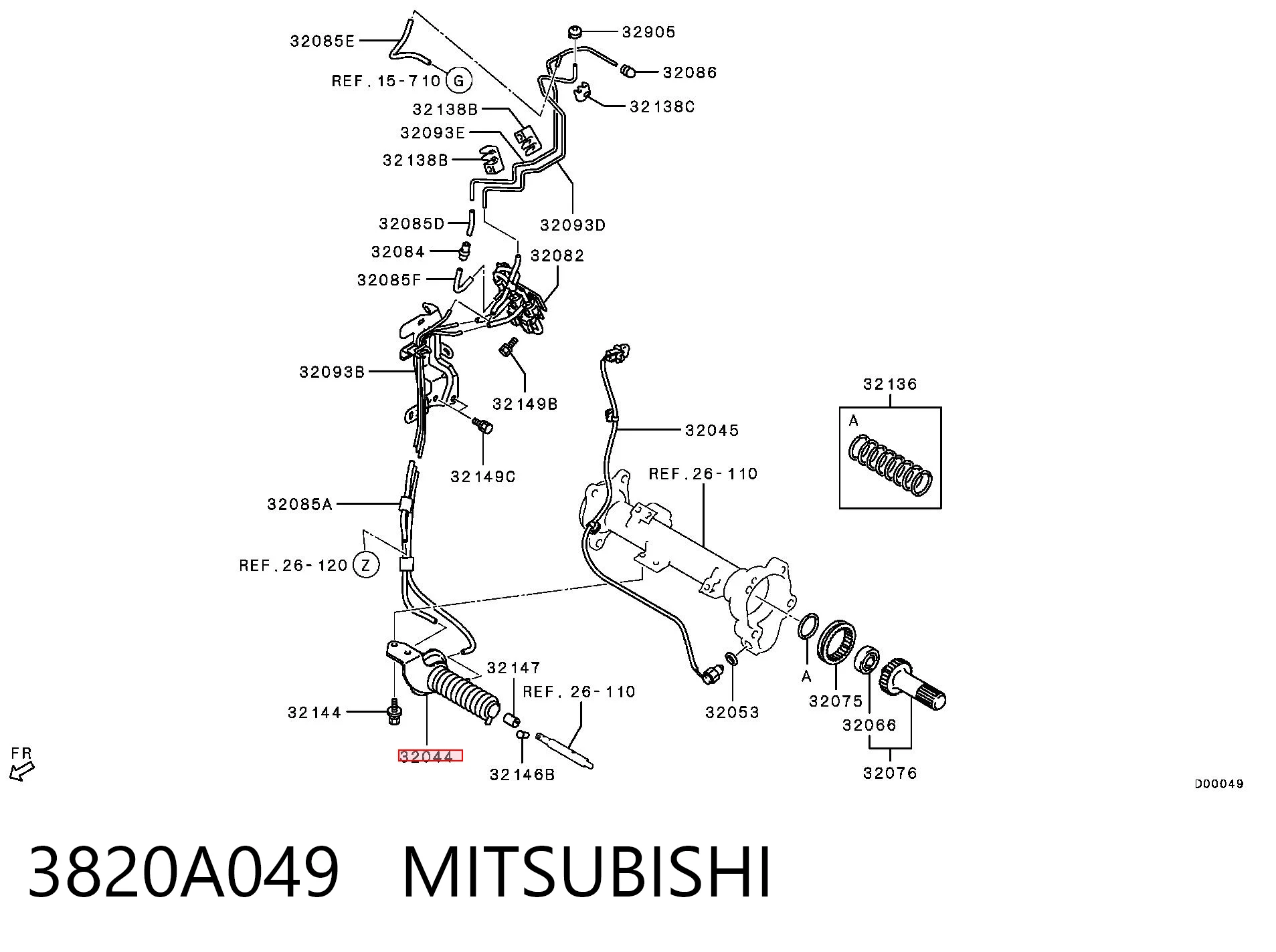 3820A049 Mitsubishi Acoplamiento elástico de polea de alternador