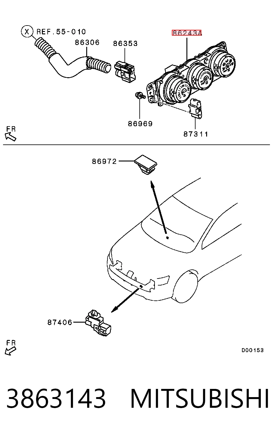 Unidad de control de la ventilación para Mitsubishi Lancer X CY_A, CZ_A