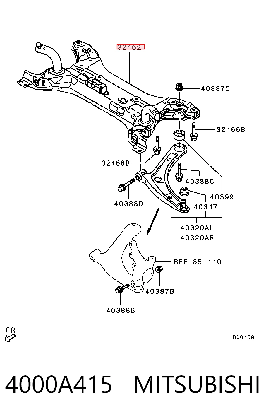 Subchasis delantero Mitsubishi Outlander III (2010-2022)
