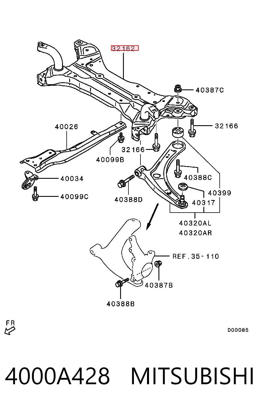 4000A428 Mitsubishi Subchasis delantero