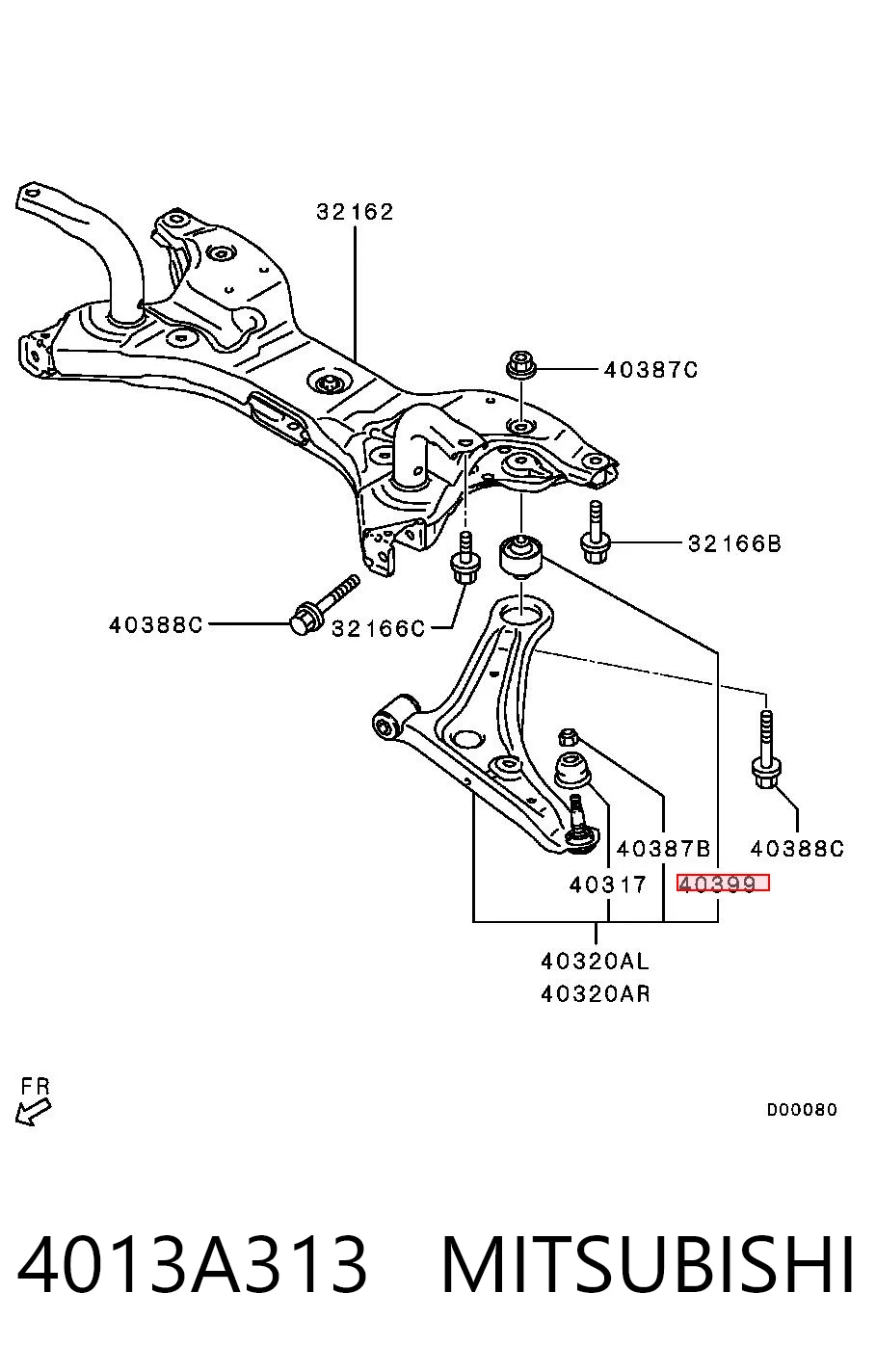 Comprar Buje delantero inferior del brazo de suspensión Mitsubishi Space Star A0 a bajo precio