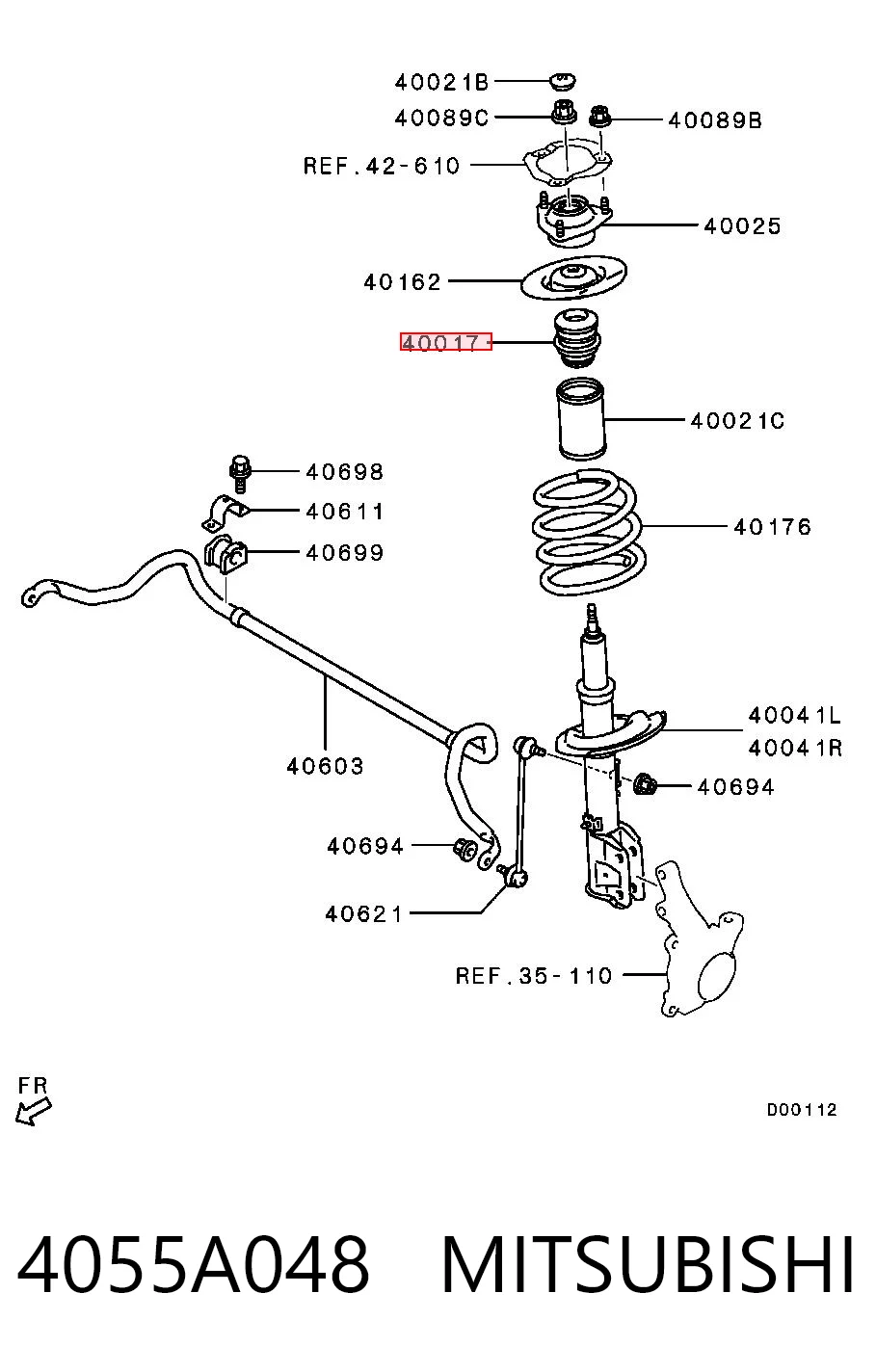 4055A048 Mitsubishi Tope de amortiguador delantero