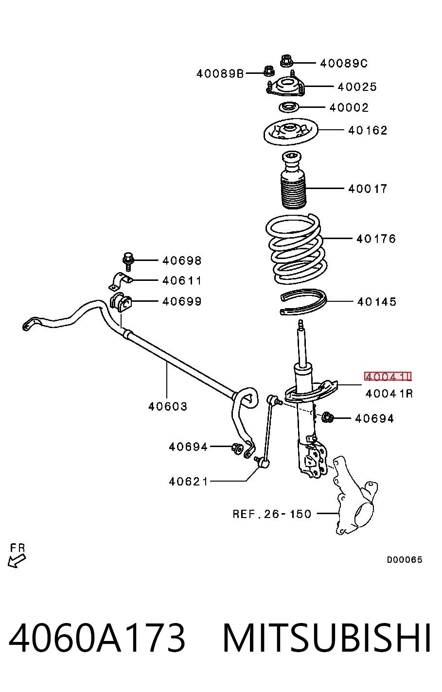 4060A173 Mitsubishi Amortiguador frontal izquierdo