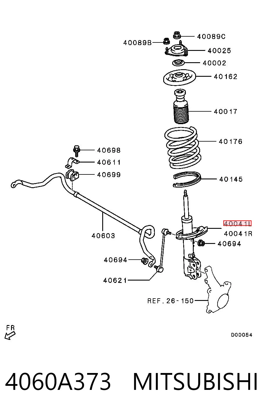 4060A373 Mitsubishi Amortiguador frontal izquierdo