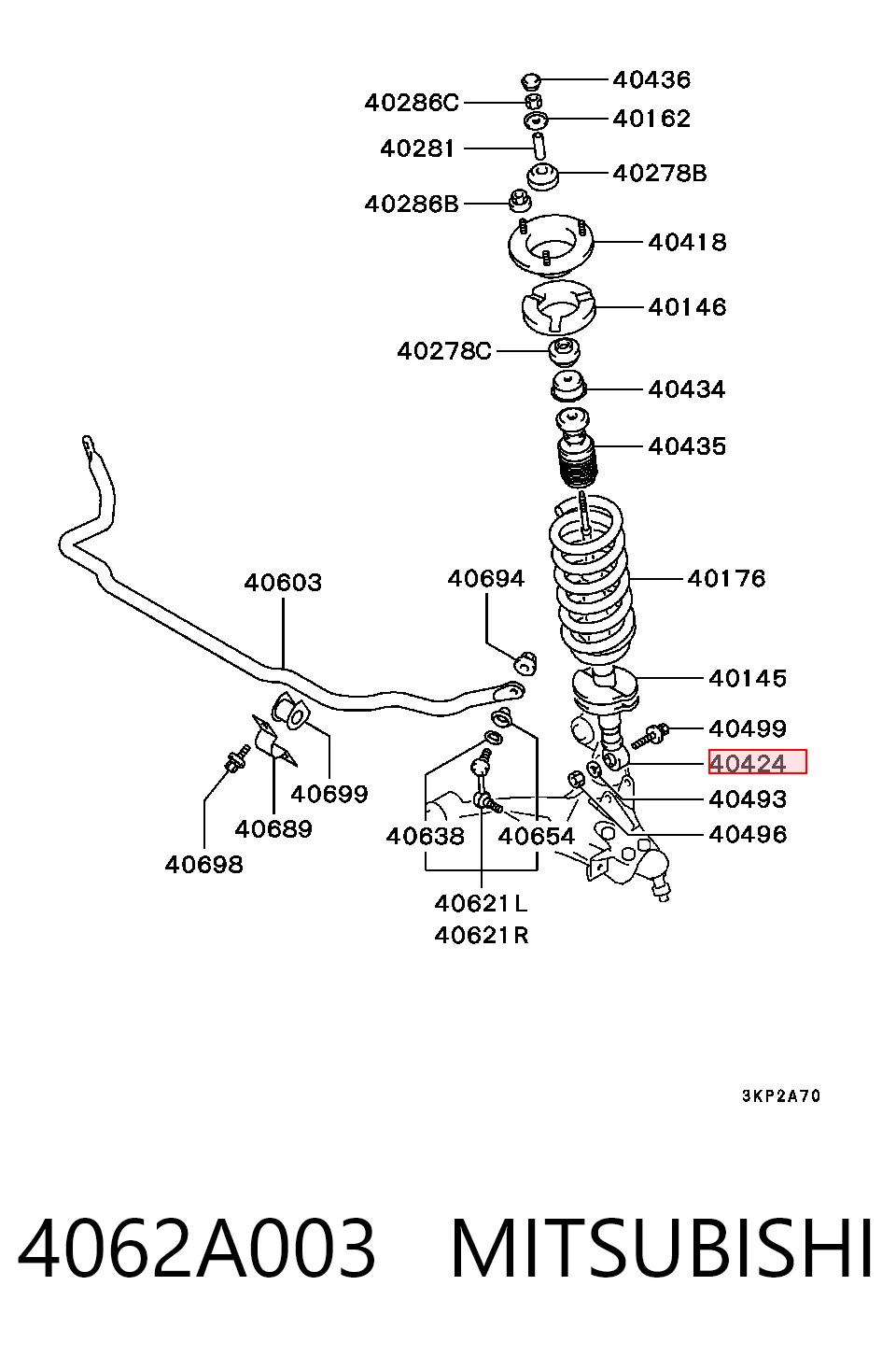 Amortiguador delantero para Mitsubishi Pajero IV (V80)