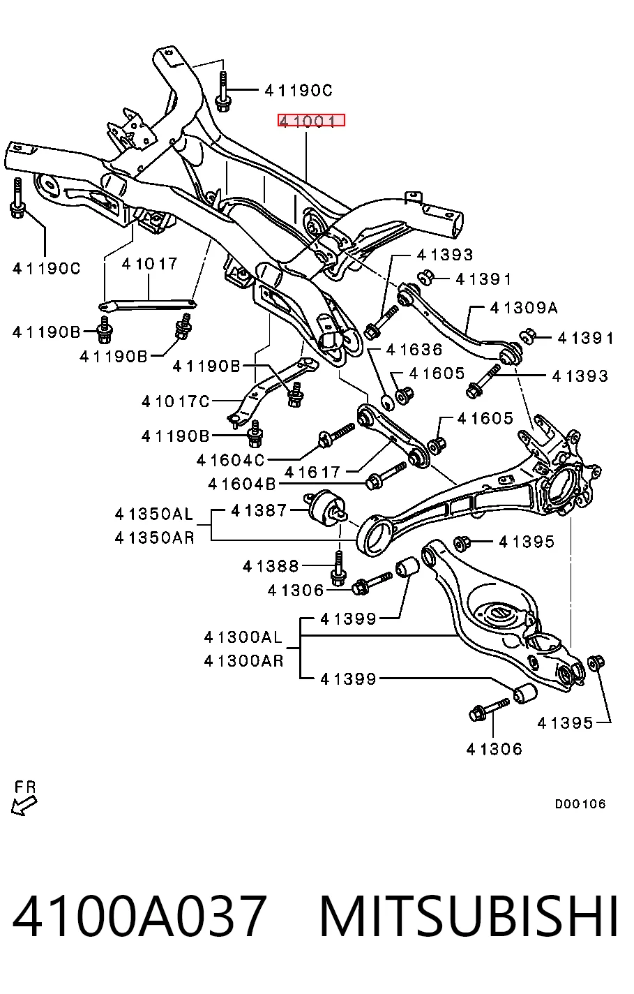 Subchasis trasero Mitsubishi Outlander II (CWW)