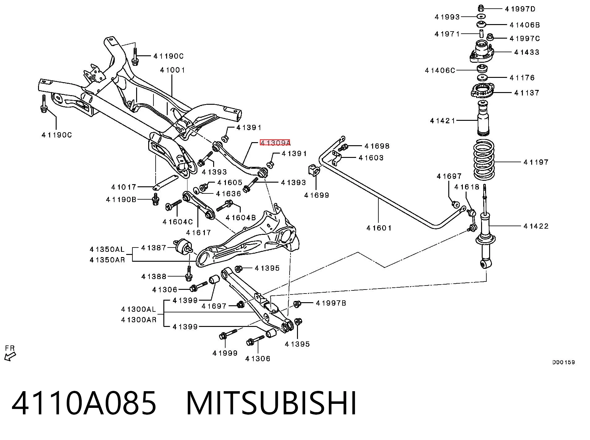 4110A085 Mitsubishi Brazo superior de suspensión trasera izquierdo/derecho