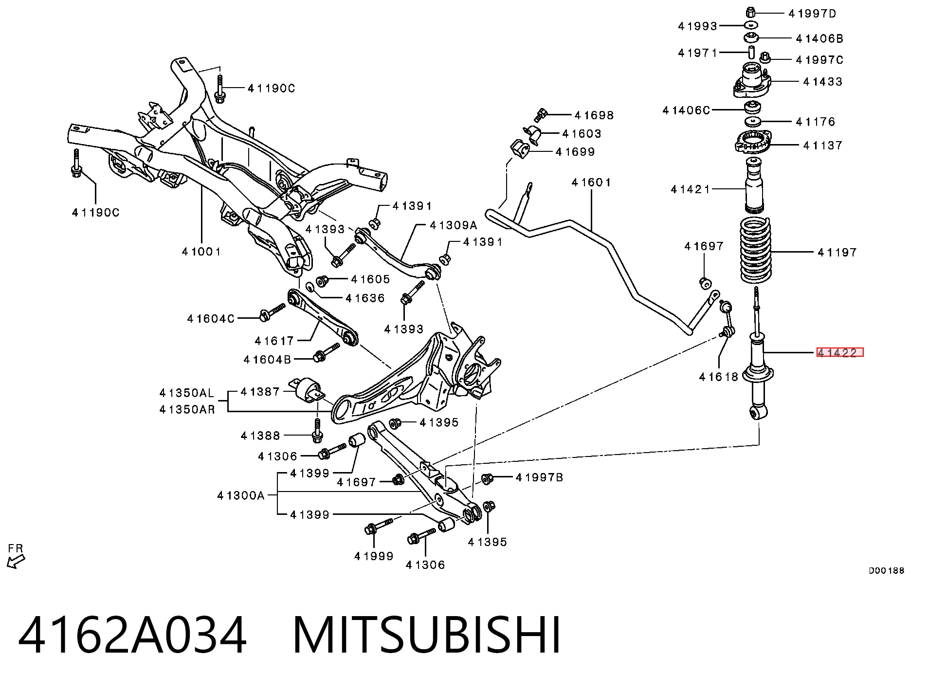 4162A034 Mitsubishi Amortiguadores posteriores