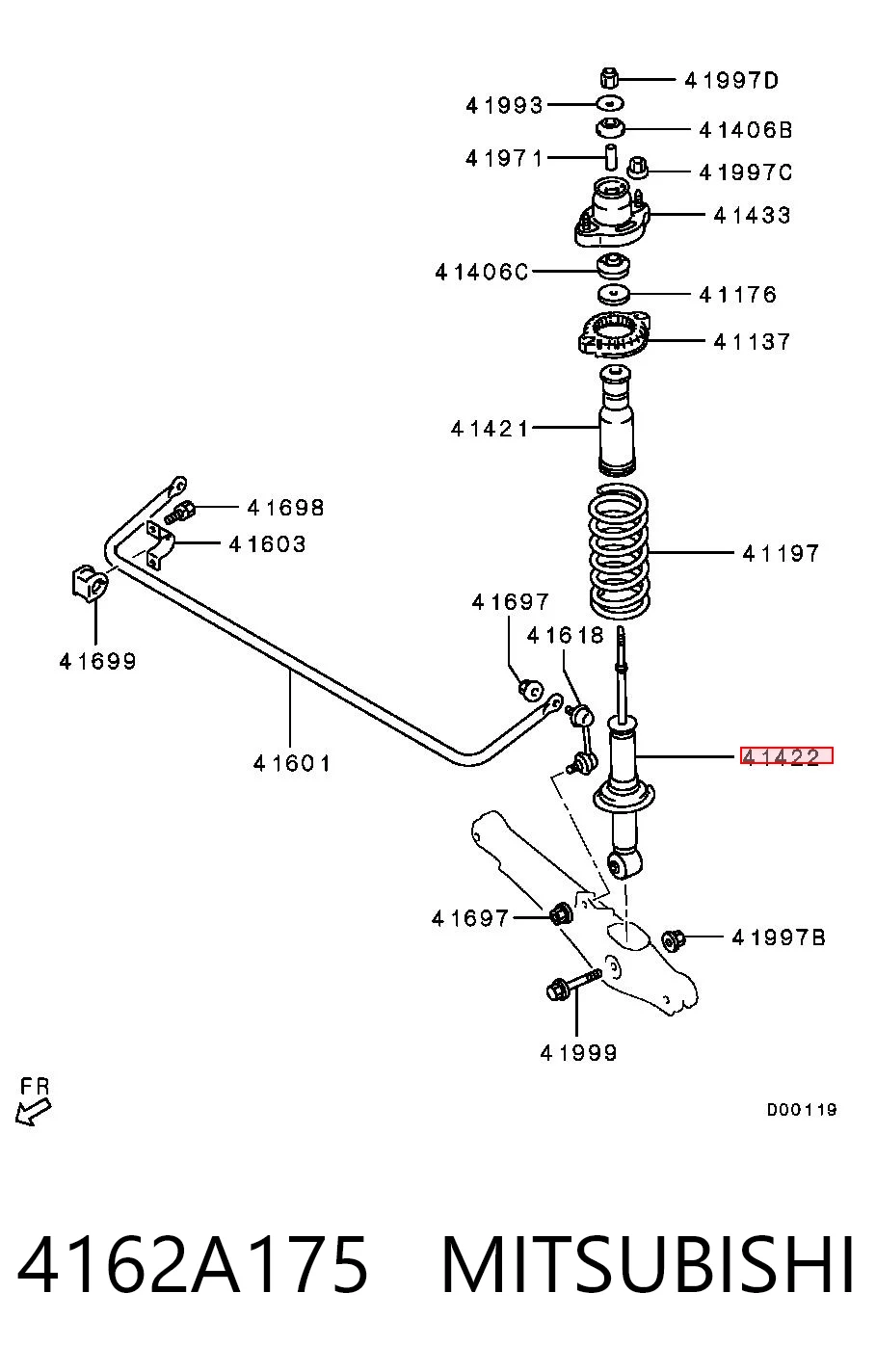 4162A175 Mitsubishi Amortiguadores posteriores