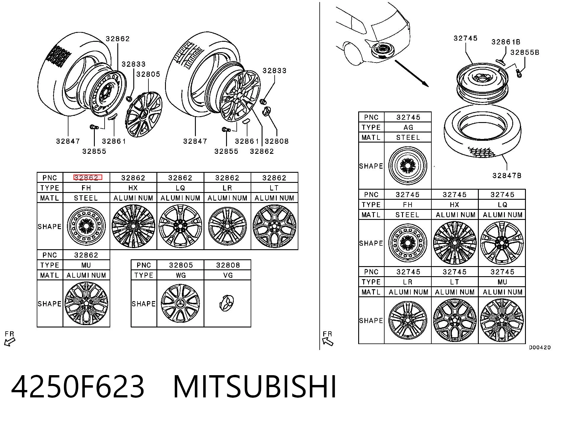Llantas de aleación MITSUBISHI 4250F623
