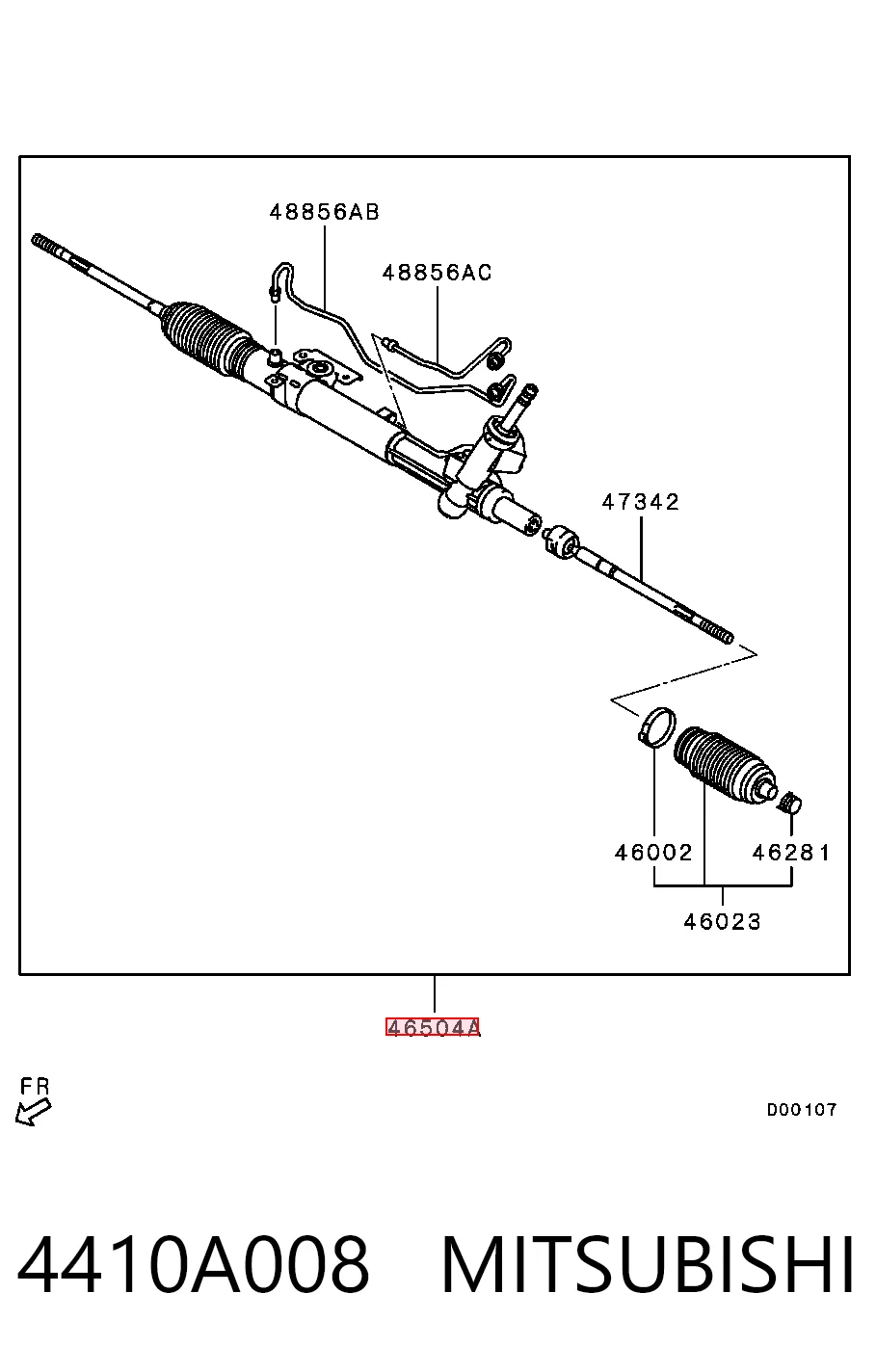 Cremallera de dirección 4410A560 Chrysler