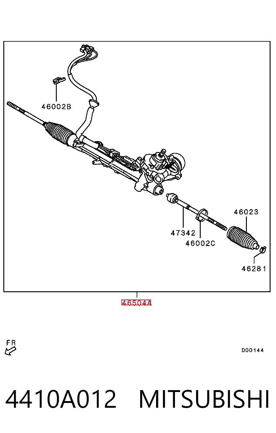 Cremallera de dirección 4410A012 MITSUBISHI