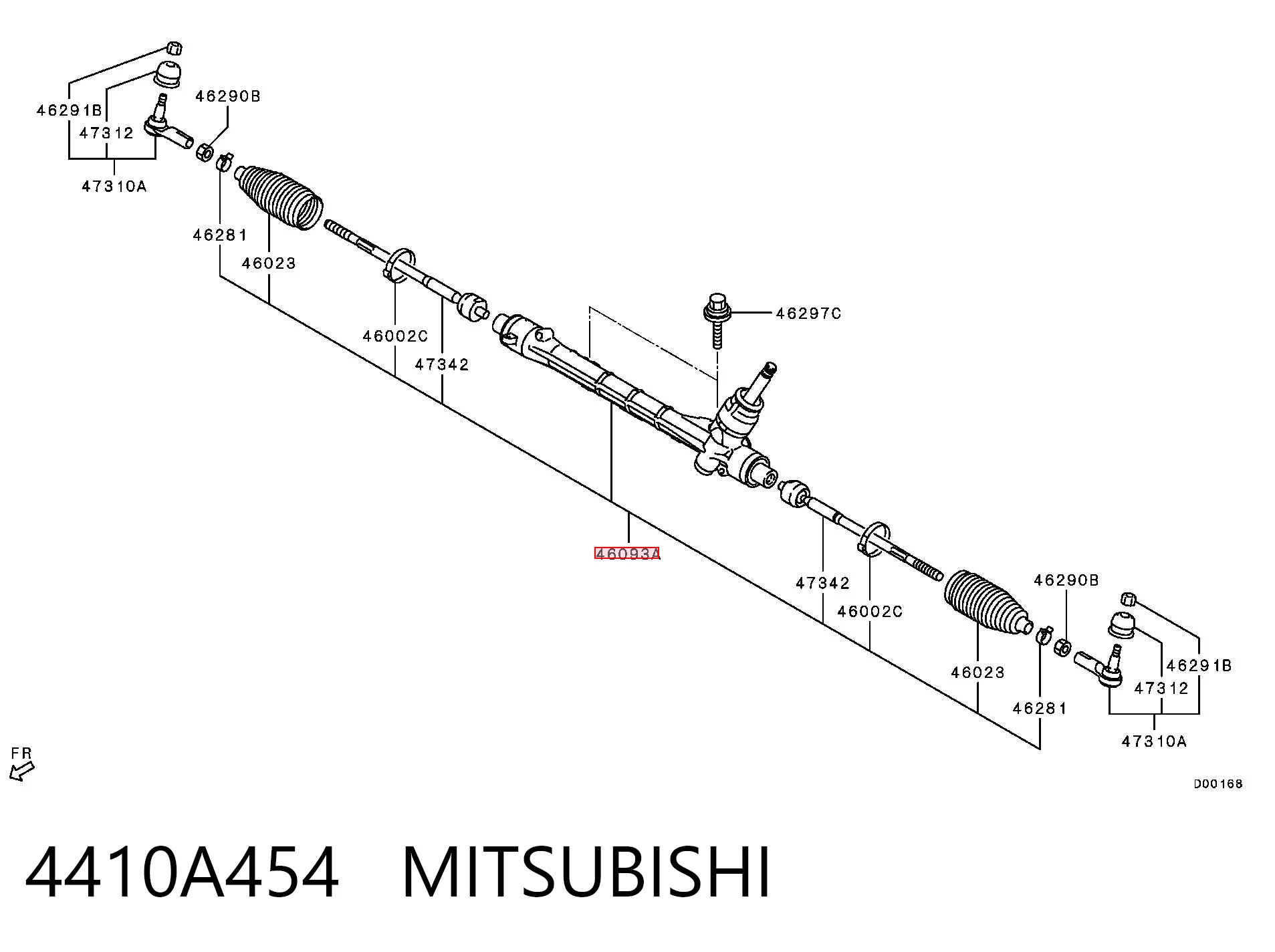 4410A454 Mitsubishi Cremallera caja de direccion