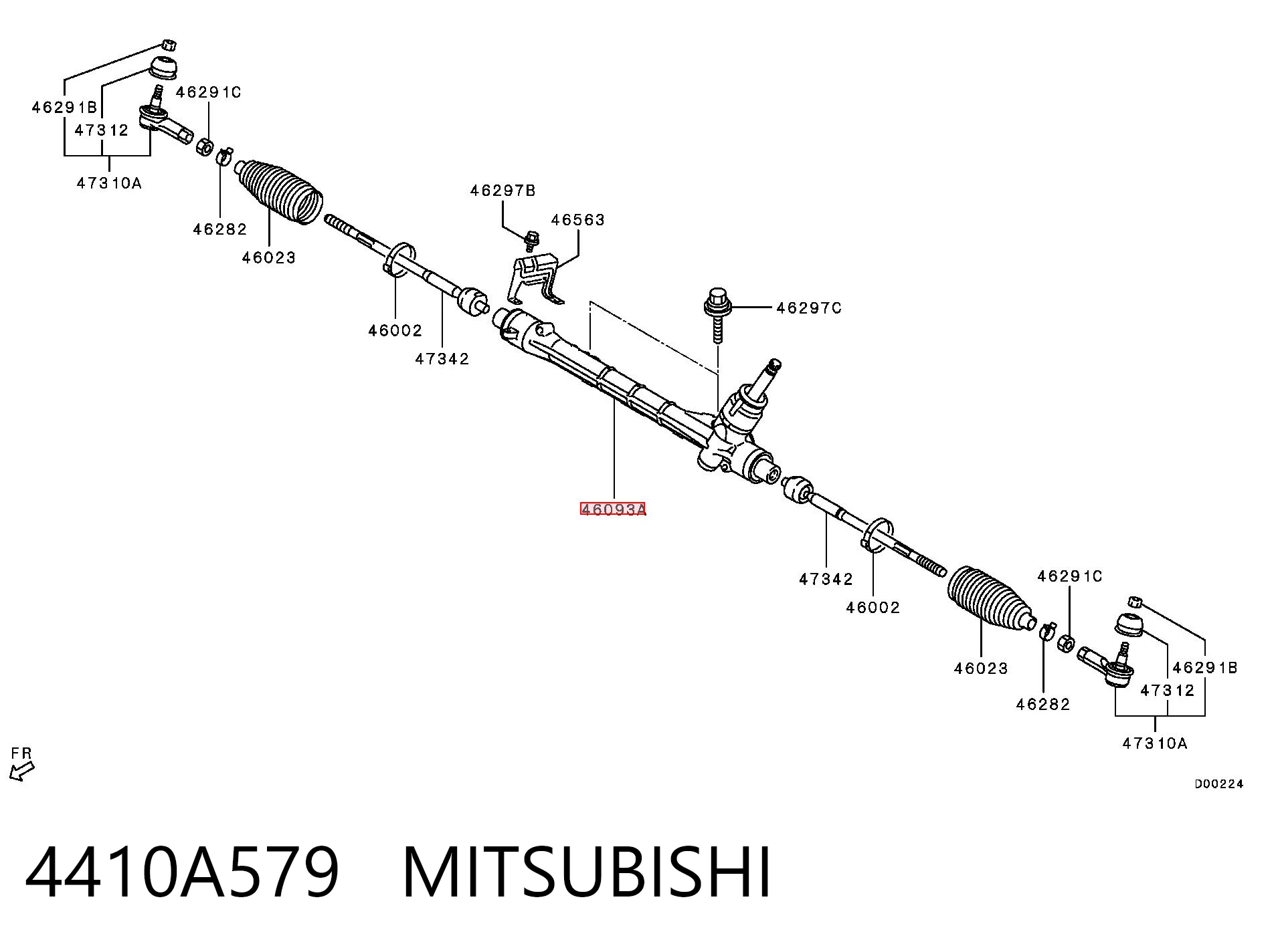 4410A579 Mitsubishi Cremallera caja de direccion