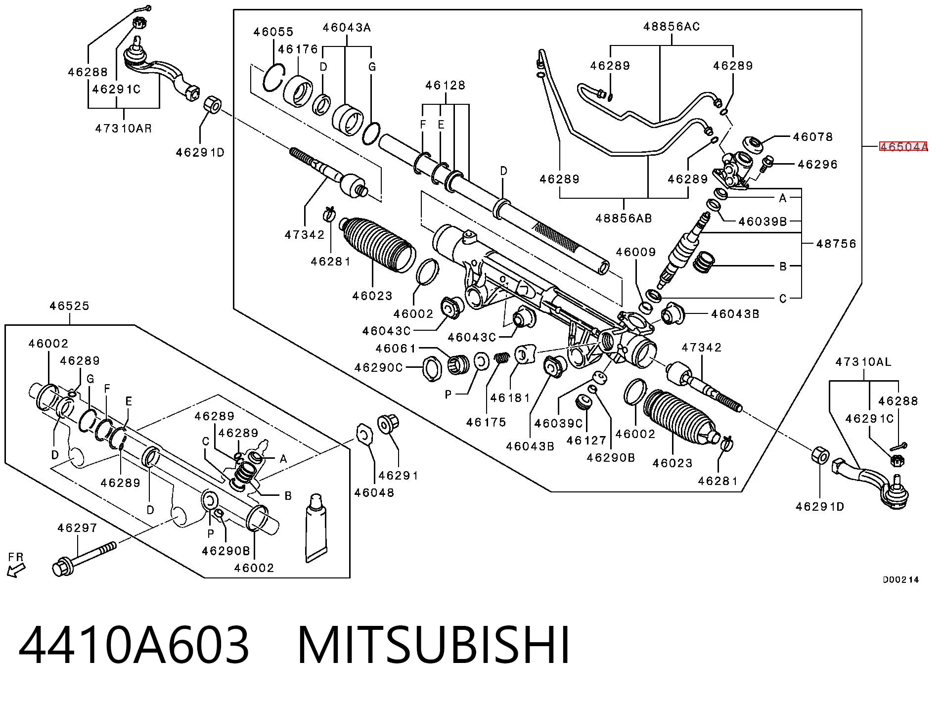 4410A603 Mitsubishi Cremallera caja de direccion