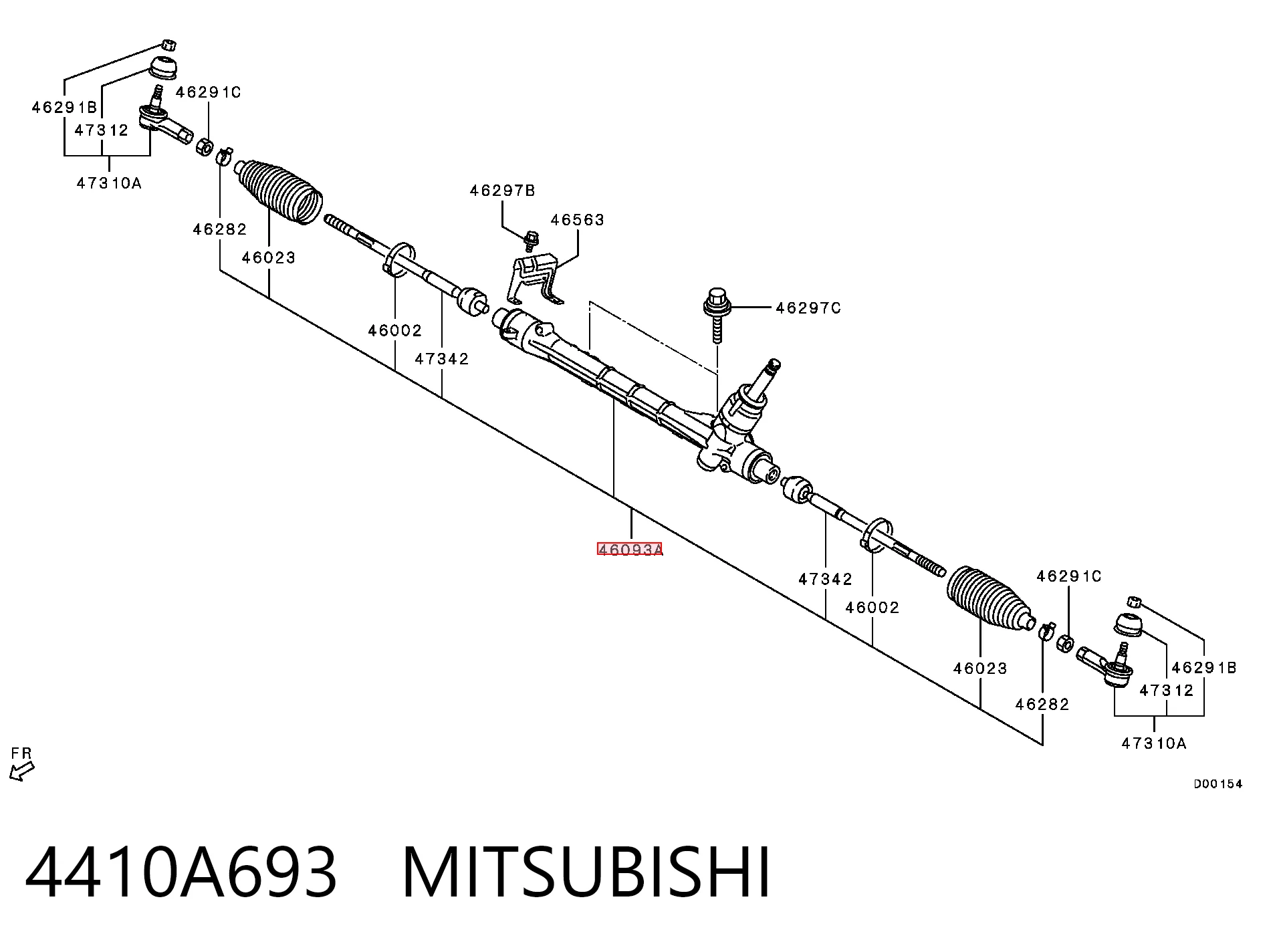 4410A693 Mitsubishi Cremallera caja de direccion