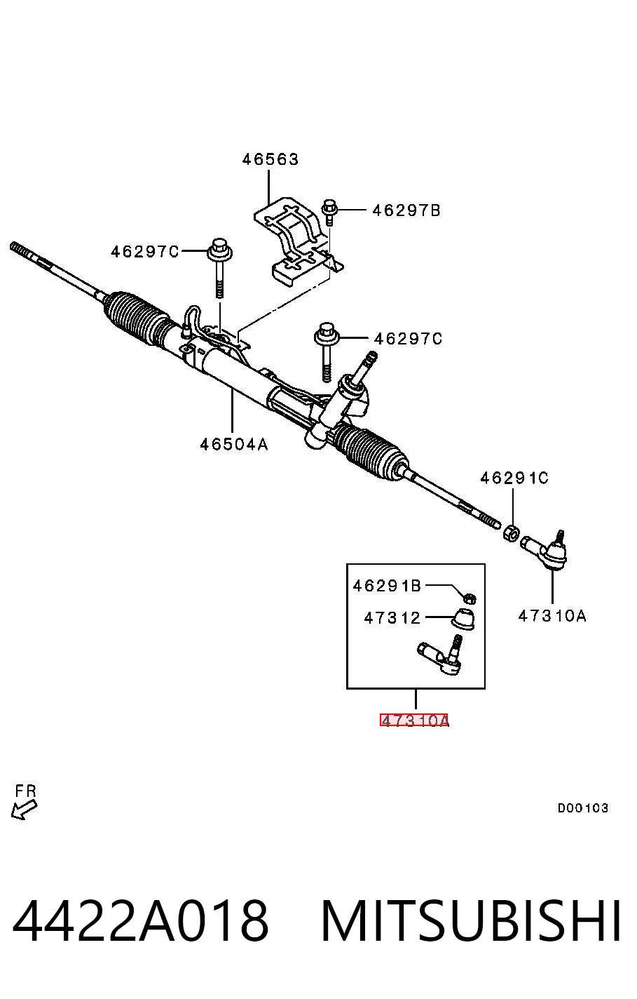 4422A018 Mitsubishi Rótula de dirección