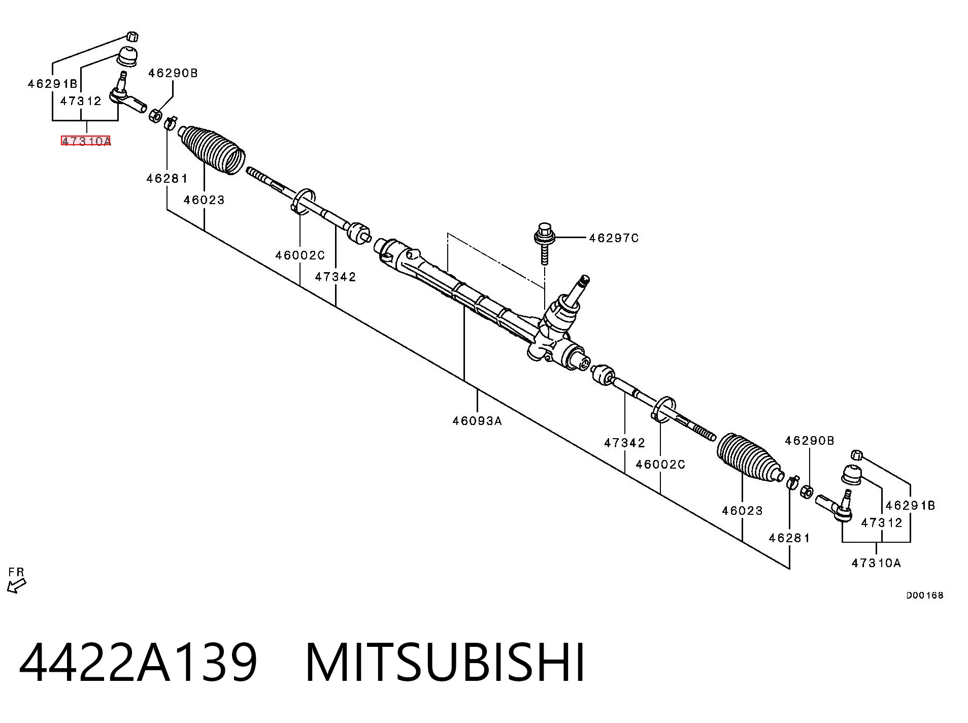 4422A139 Mitsubishi Rótula de dirección