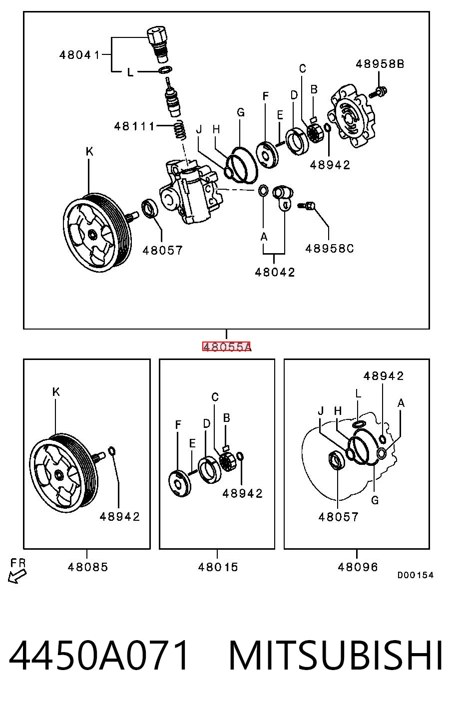 4450A071 Mitsubishi Bomba hidráulica de dirección
