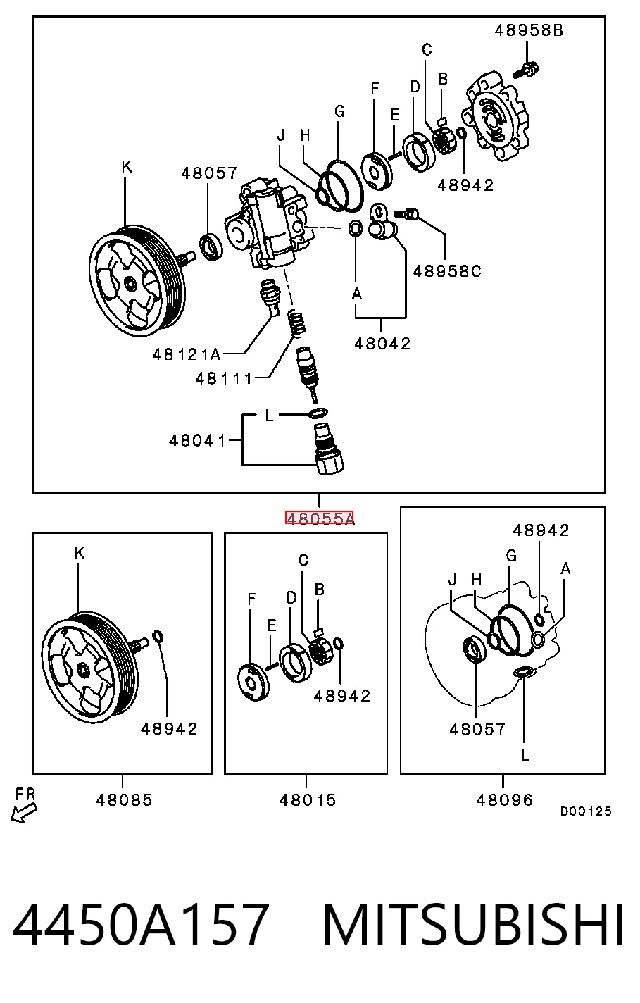 4450A157 Mitsubishi Bomba hidráulica de dirección