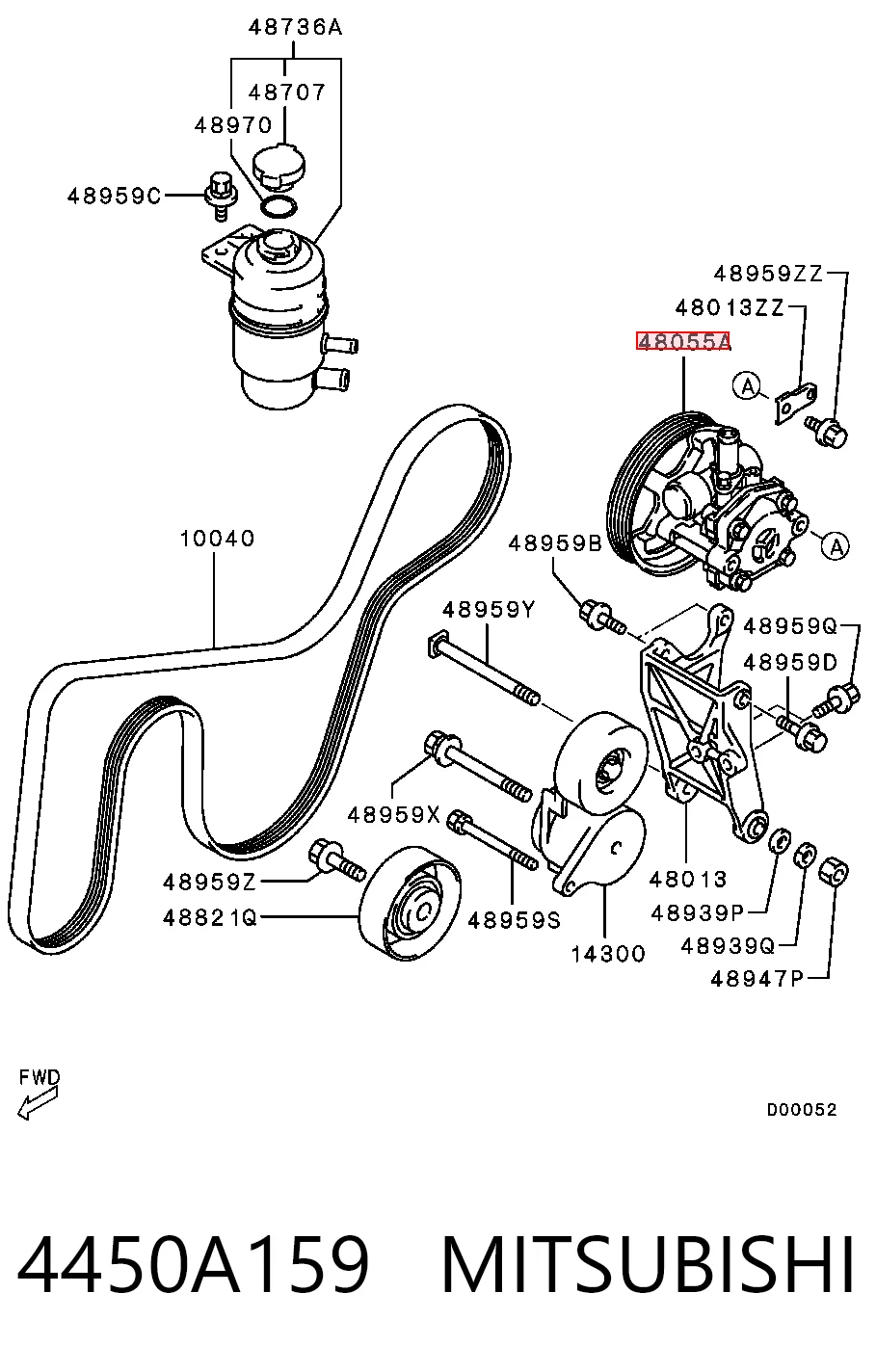 4450A159 Mitsubishi Bomba hidráulica de dirección