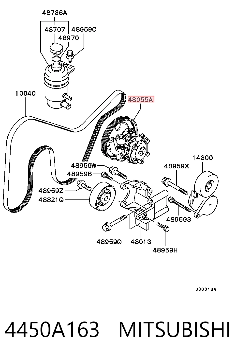 4450A163 Mitsubishi Bomba hidráulica de dirección