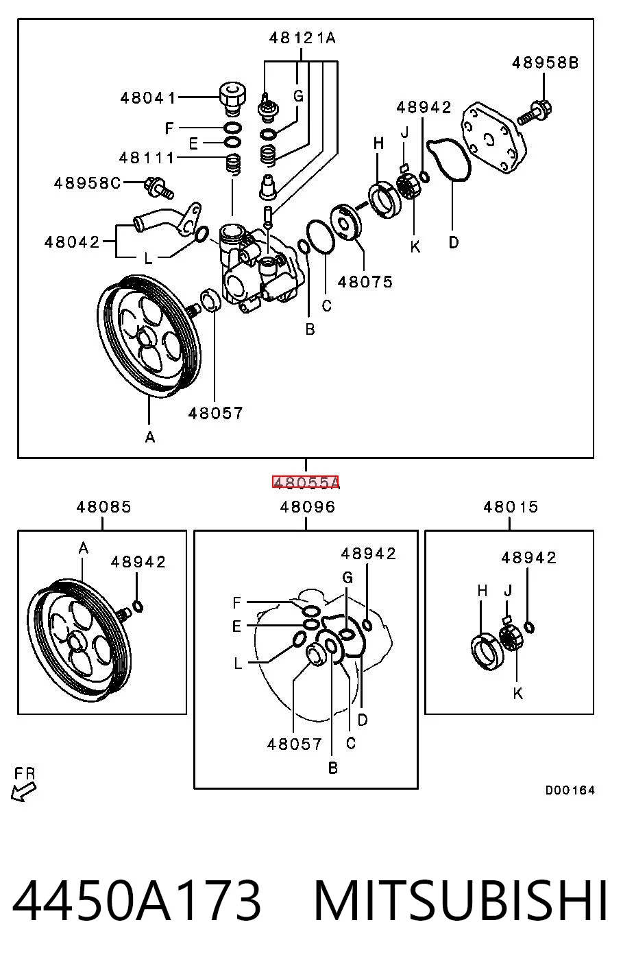 4450A173 Mitsubishi Bomba hidráulica de dirección