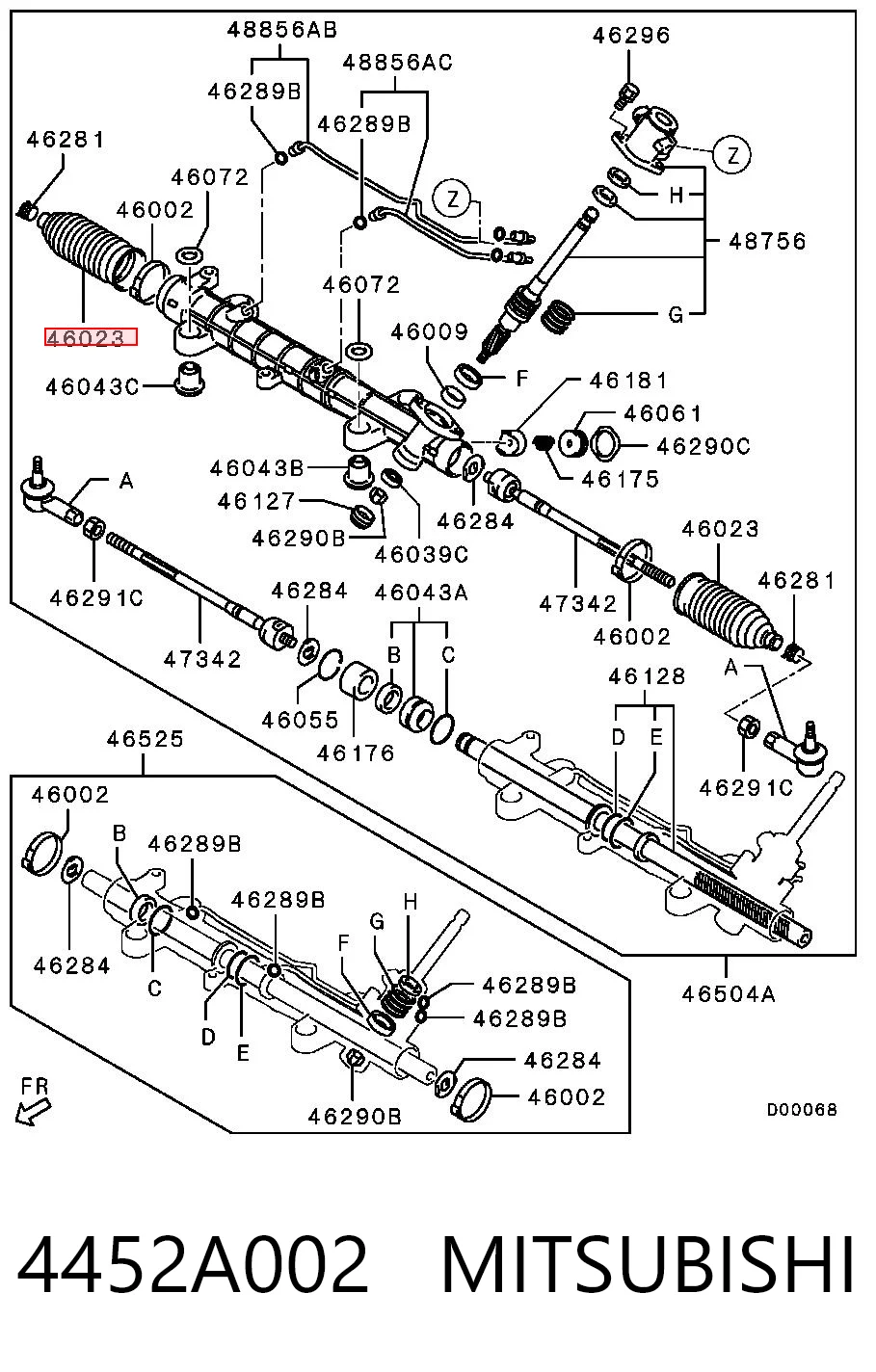 Fuelle dirección para Mitsubishi Galant DJ, DM