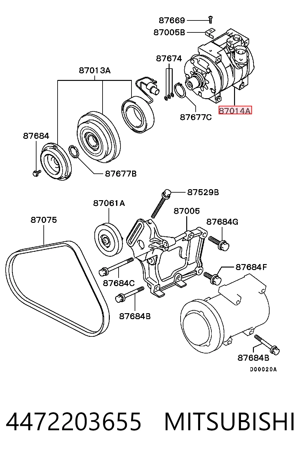 4472203655 Mitsubishi Compresor climatizador
