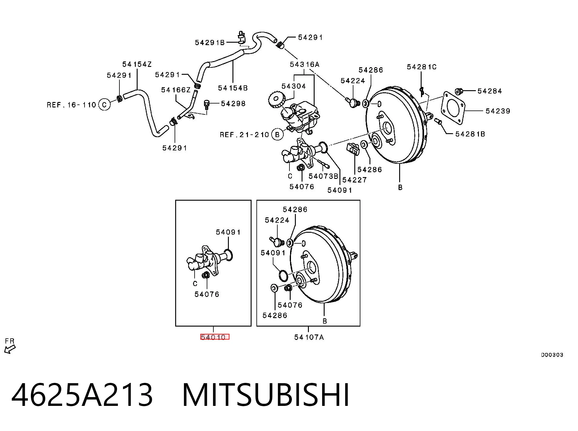 Cilindro principal de frenos para Mitsubishi Lancer X CY_A, CZ_A