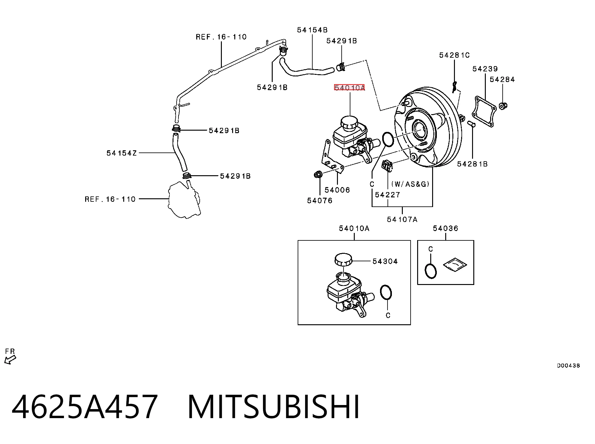 4625A457 Mitsubishi Cilindro principal de frenos