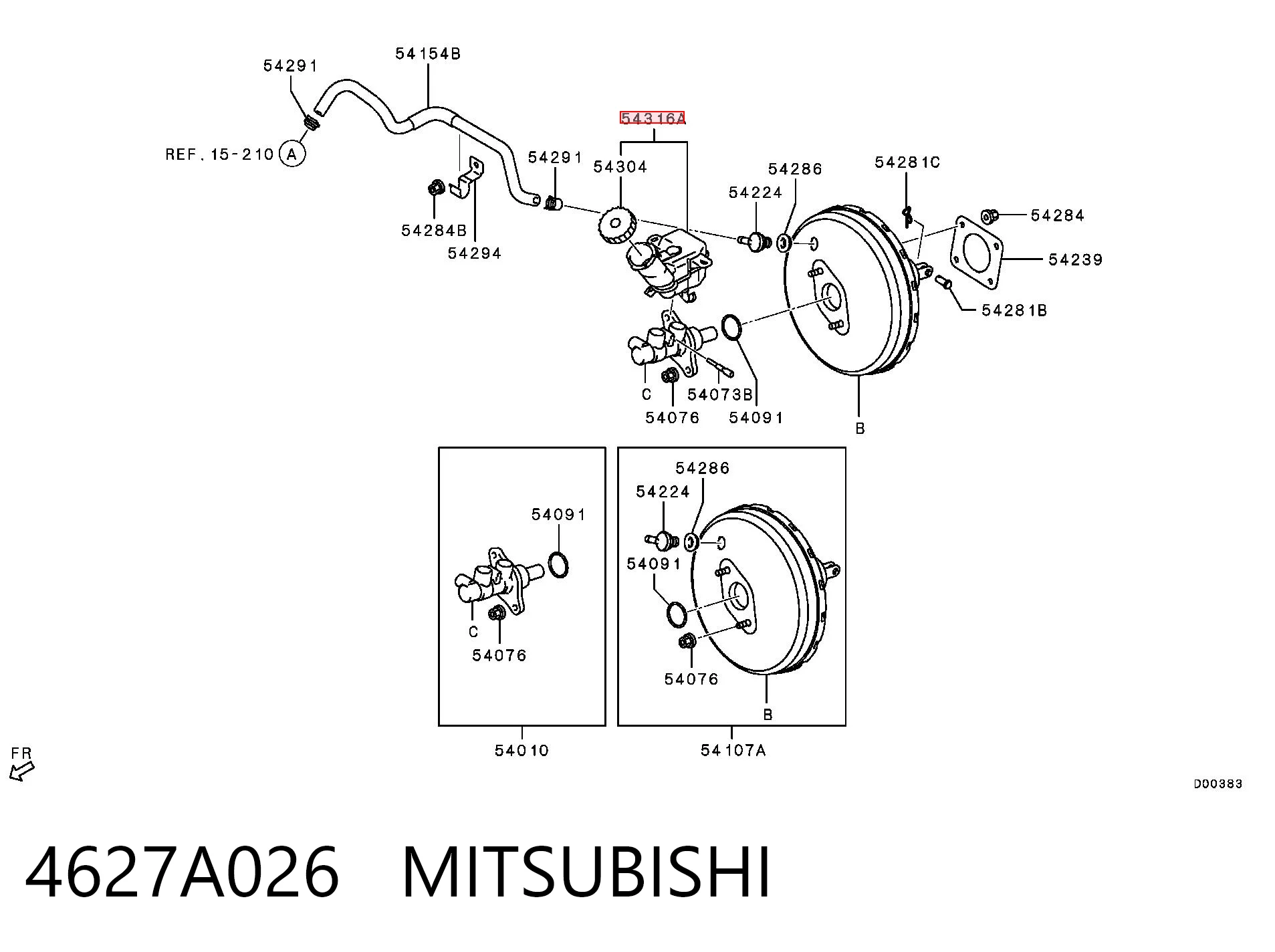 4627A026 Mitsubishi Deposito liquido frenos