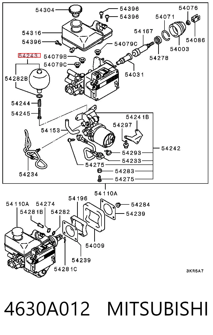 4630A012 Mitsubishi Acumulador hidráulico