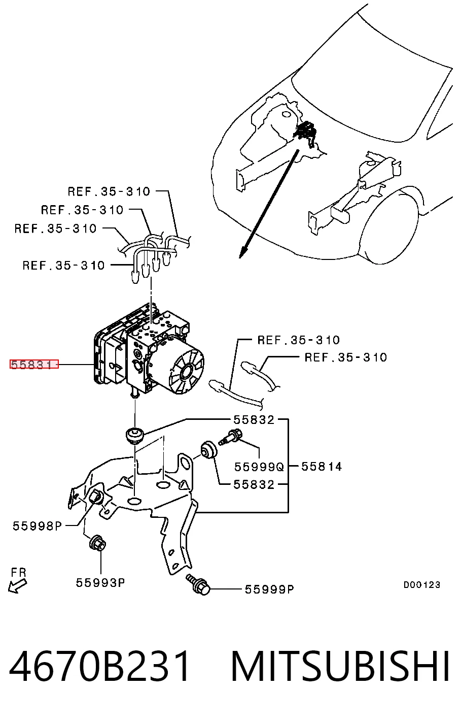Unidad de control ABS hidráulico para Mitsubishi Outlander III GF, GG