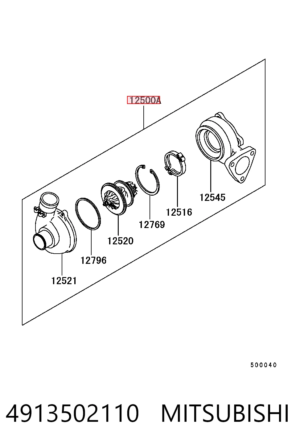 4913502110 Mitsubishi Turbo para motor
