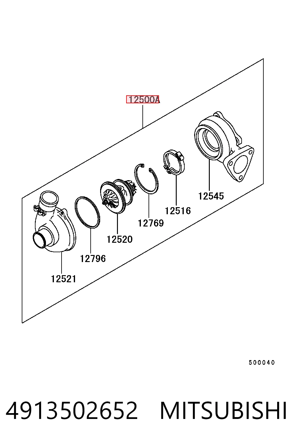 4913502652 Mitsubishi Turbo para motor