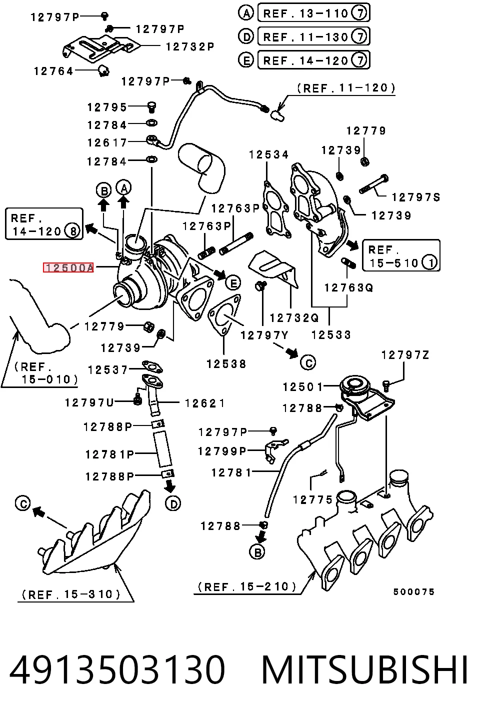 4913503130 Mitsubishi Turbo para motor