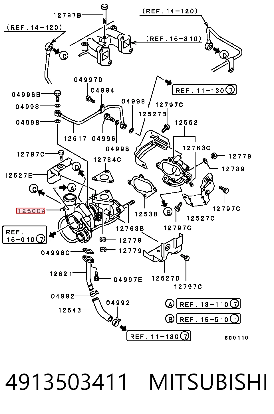 4913503411 Mitsubishi Turbo para motor