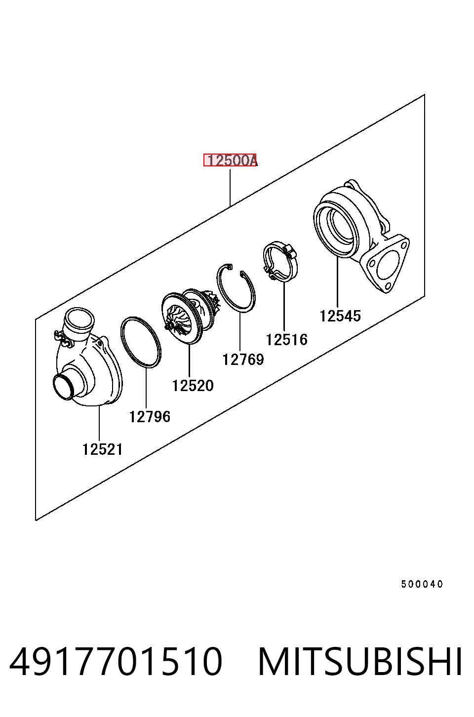 4917701510 Mitsubishi Turbo para motor