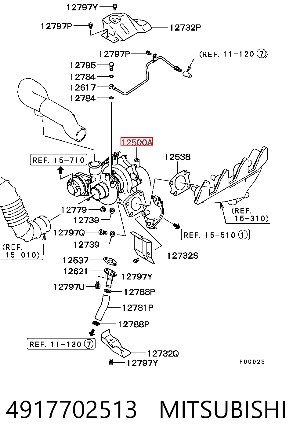 4917702513 Mitsubishi Turbo para motor