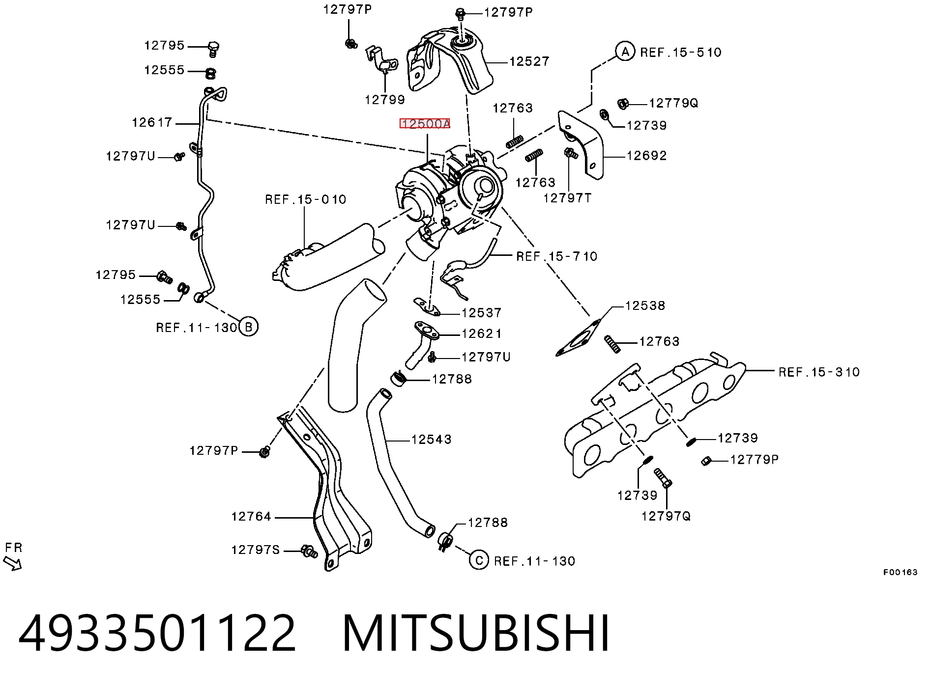 4933501122 Mitsubishi Turbo para motor