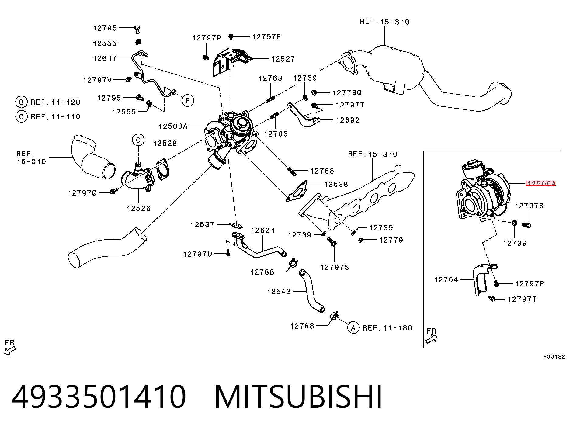 4933501410 Mitsubishi Turbo para motor