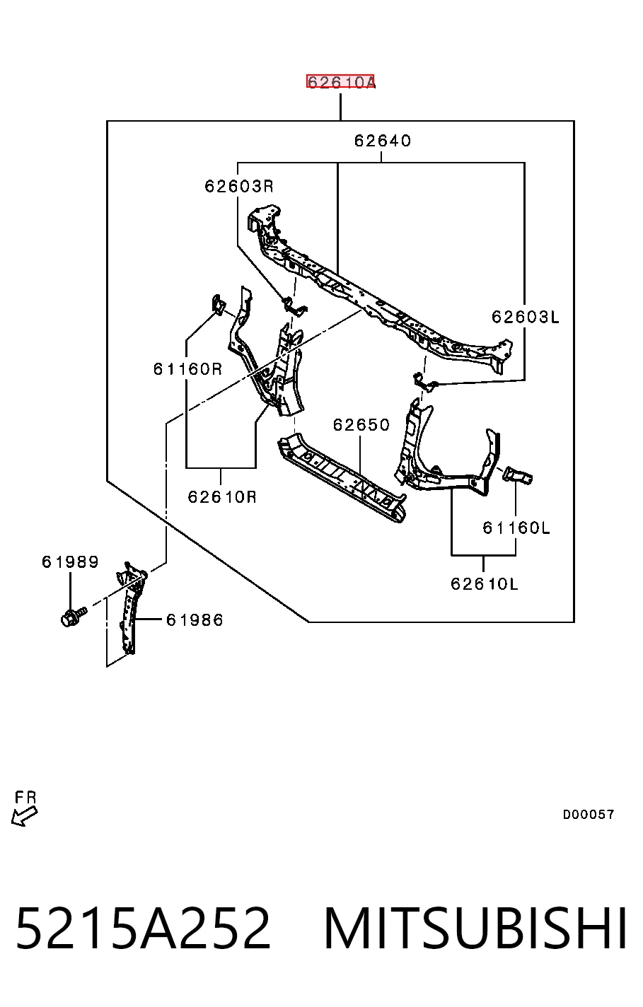 Soporte de radiador  para Mitsubishi Pajero IV (V90)