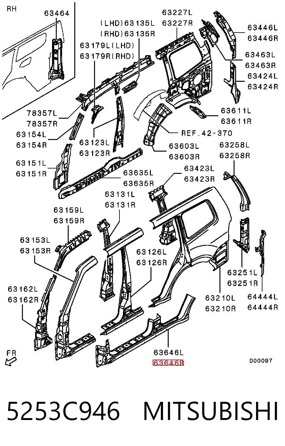 Comprar Umbral exterior derecho Mitsubishi Pajero IV V90 a bajo precio