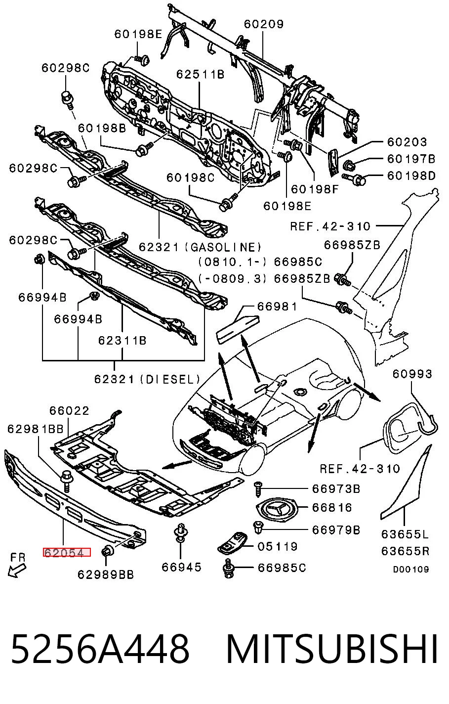 Refuerzo de parachoques delantero Mitsubishi Colt VI hatchback (Z3A) (2004 - 2008) precio, desde 74,05 EUR