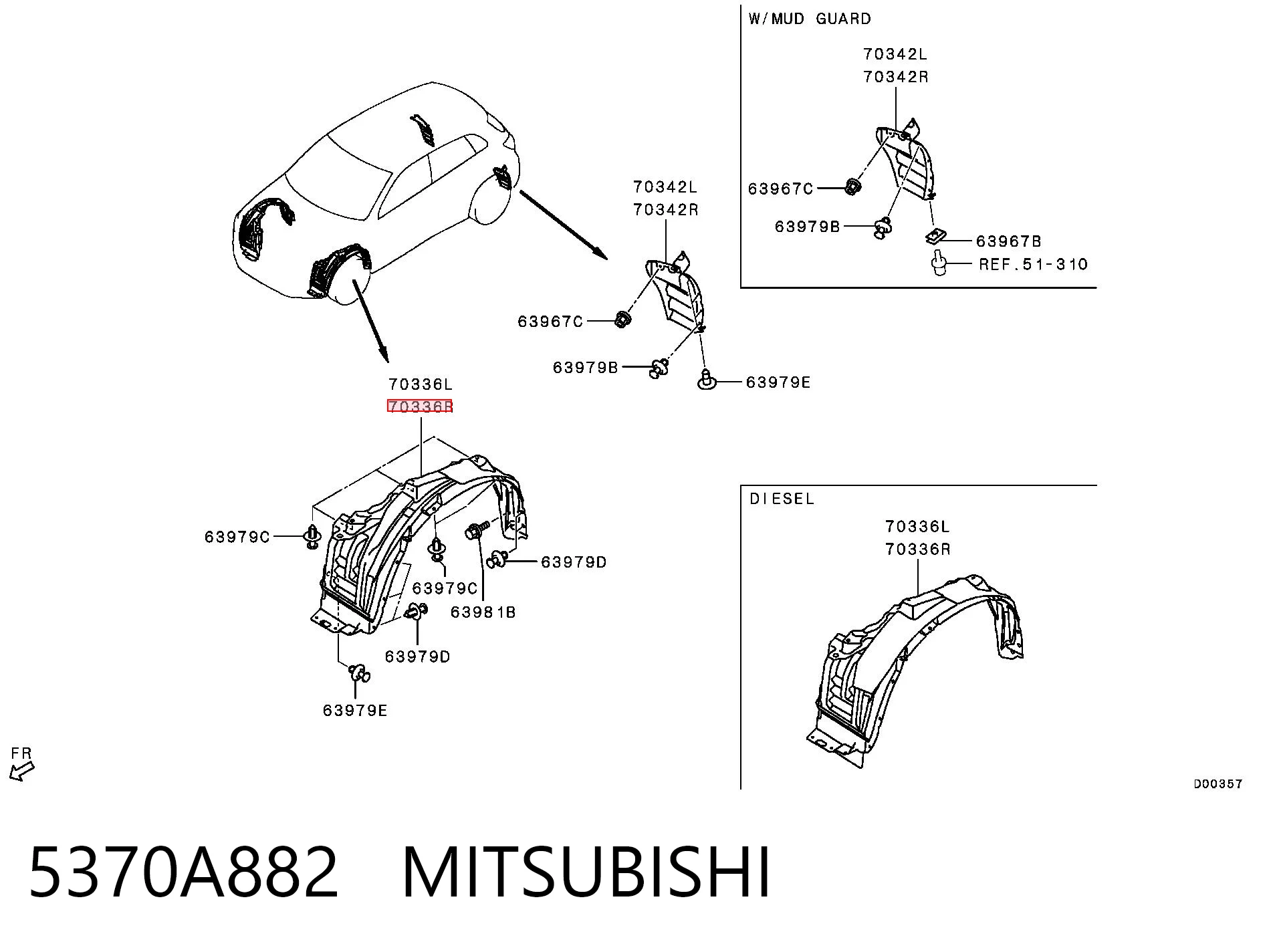 Paso rueda delantero derecho para Mitsubishi ASX  GA