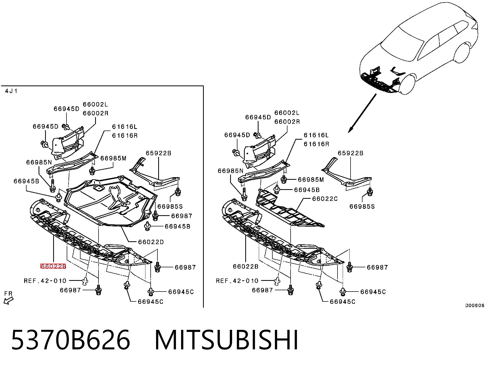 5370B626 Mitsubishi Protector paragolpes