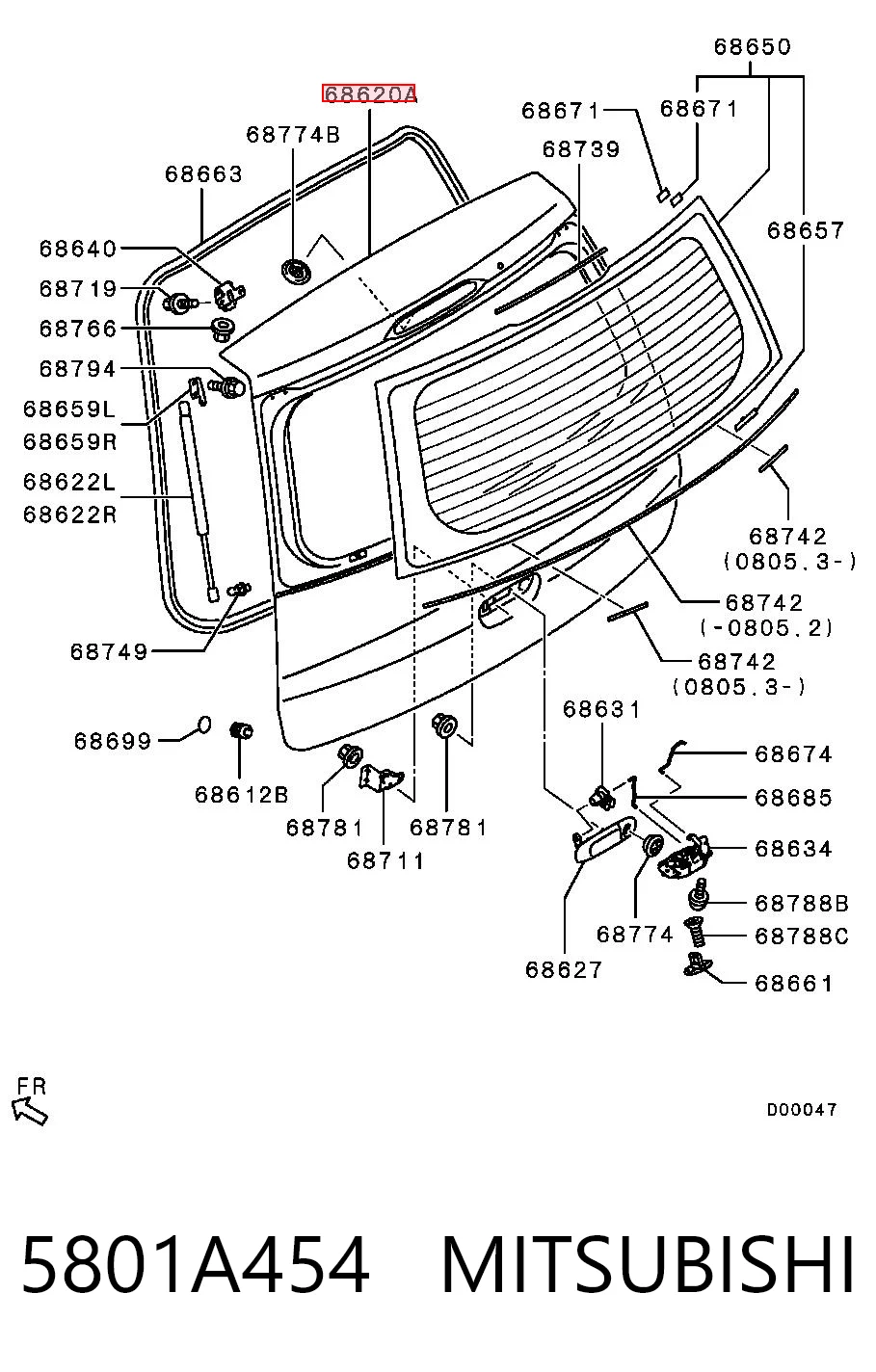 Porton trasero para Mitsubishi Colt VI Z3A