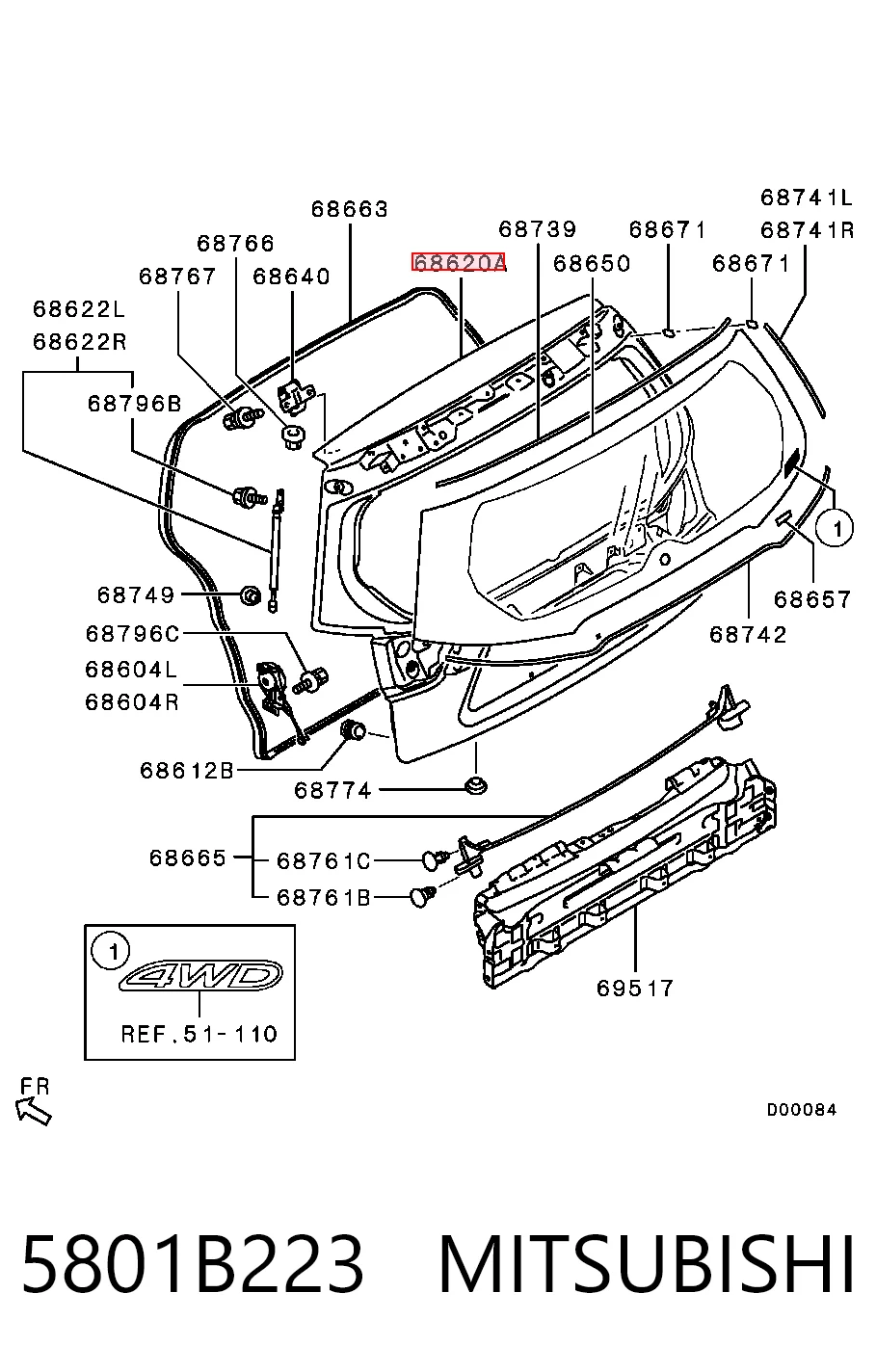 Porton trasero Mitsubishi Outlander II (2005-2012)